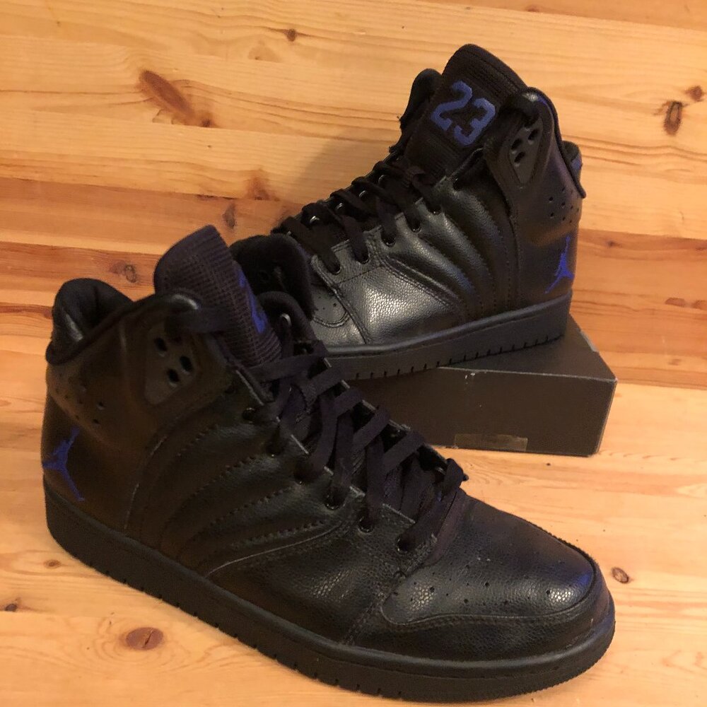 Air Jordans 1 Flight 4 Ocean fog Black and Blue  Basketball Shoe Michael Jordans